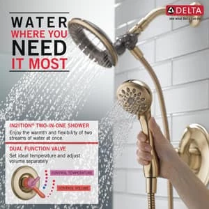 Discount 😀 Delta Faucet Linden™ Single Handle Multi Function Shower Faucet in Champagne Bronze (Trim Only) ⌛ - Image 5