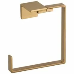 Deals 🔔 Delta Faucet Vero™ Square Open Towel Ring in Champagne Bronze 🎉