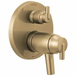 Cheapest ⭐ Delta Faucet Trinsic® Two Handle Multi Function Bathtub & Shower Faucet in Brilliance® Champagne Bronze (Trim Only) 😀