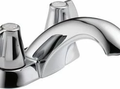 Hot Sale 🔔 Delta Faucet Classic Two Handle Centerset Bathroom Sink Faucet in Polished Chrome 💯