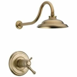 Promo 🛒 Delta Faucet Cassidy™ Series Two Handle Single Function Shower Faucet in Brilliance® Champagne Bronze (Trim Only) 🛒