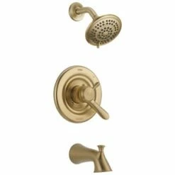 Budget 😉 Delta Faucet Lahara® Two Handle Multi Function Bathtub & Shower Faucet in Brilliance® Champagne Bronze (Trim Only) 🎁