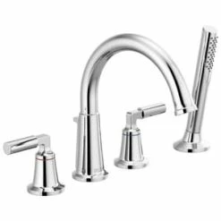 Coupon ✔️ Delta Faucet Bowery™ Double Lever Handle Roman Tub Faucet in Polished Chrome 👏