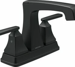 New 👏 Delta Faucet Ashlyn® Two Handle Centerset Bathroom Sink Faucet in Matte Black ✨