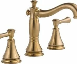 Best Pirce 🥰 Delta Faucet Cassidy™ Two Handle Widespread Bathroom Sink Faucet with Pop-Up Drain Assembly in Champagne Bronze 👍