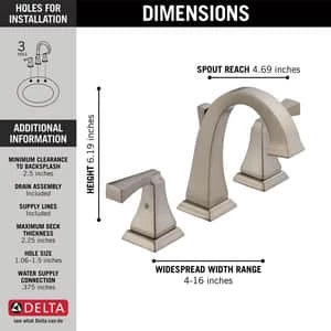 Deals ⌛ Delta Faucet Dryden™ Two Handle Widespread Bathroom Sink Faucet in Brilliance® Stainless 🤩 - Image 2