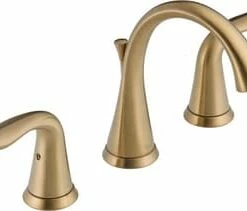Cheap ✔️ Delta Faucet Lahara® Two Handle Widespread Bathroom Sink Faucet with Pop-Up Drain Assembly in Champagne Bronze 💯