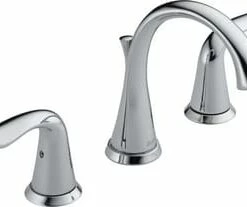 Promo 🔔 Delta Faucet Lahara® Two Handle Widespread Bathroom Sink Faucet with Pop-Up Drain Assembly in Polished Chrome 🎁