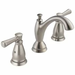 New 🧨 Delta Faucet Linden™ Two Handle Widespread Bathroom Sink Faucet with Drain Assembly in Brilliance® Stainless 🔔