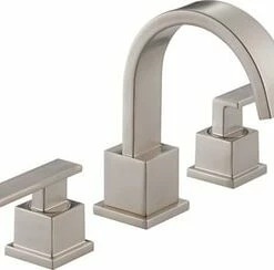 Best deal 🎉 Delta Faucet Vero® Two Handle Widespread Bathroom Sink Faucet with Pop-Up Drain Assembly in Stainless 🎁