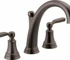 Best Pirce 🛒 Delta Faucet Woodhurst™ Two Handle Roman Tub Faucet Trim in Venetian Bronze 👍