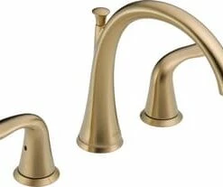 Best Pirce 😀 Delta Faucet Lahara® Two Handle Roman Tub Faucet in Champagne Bronze Trim Only ❤️