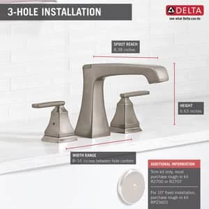 Flash Sale ⭐ Delta Faucet Ashlyn® Two Handle Roman Tub Faucet in Brilliance® Stainless (Trim Only) ⭐ - Image 2