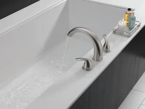Deals 🌟 Delta Faucet Classic Two Handle Roman Tub Faucet in Brilliance Stainless Trim Only 😀 - Image 2
