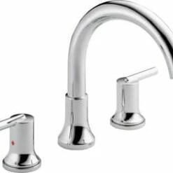 Outlet ❤️ Delta Faucet Trinsic® Two Handle Roman Tub Faucet in Polished Chrome Trim Only ⭐