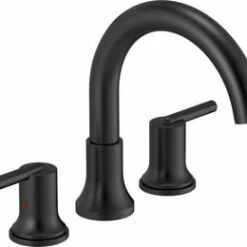 Best Sale ⌛ Delta Faucet Trinsic® Two Handle Roman Tub Faucet in Matte Black Trim Only 🧨