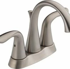 Cheapest 🌟 Delta Faucet Lahara® Two Handle Centerset Bathroom Sink Faucet with Pop-Up Drain Assembly in Brilliance Stainless ❤️