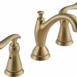 Outlet 😉 Delta Faucet Linden™ Two Handle Widespread Bathroom Sink Faucet with Pop-Up Drain Assembly in Champagne Bronze ⭐
