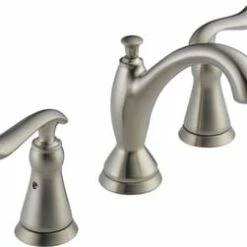 Best Sale 🎉 Delta Faucet Linden™ Two Handle Widespread Bathroom Sink Faucet with Pop-Up Drain Assembly in Stainless 🌟