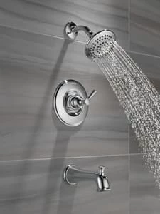 Discount 🔥 Delta Faucet Linden™ Single Handle Multi Function Bathtub & Shower Faucet in Chrome (Trim Only) 🧨 - Image 2